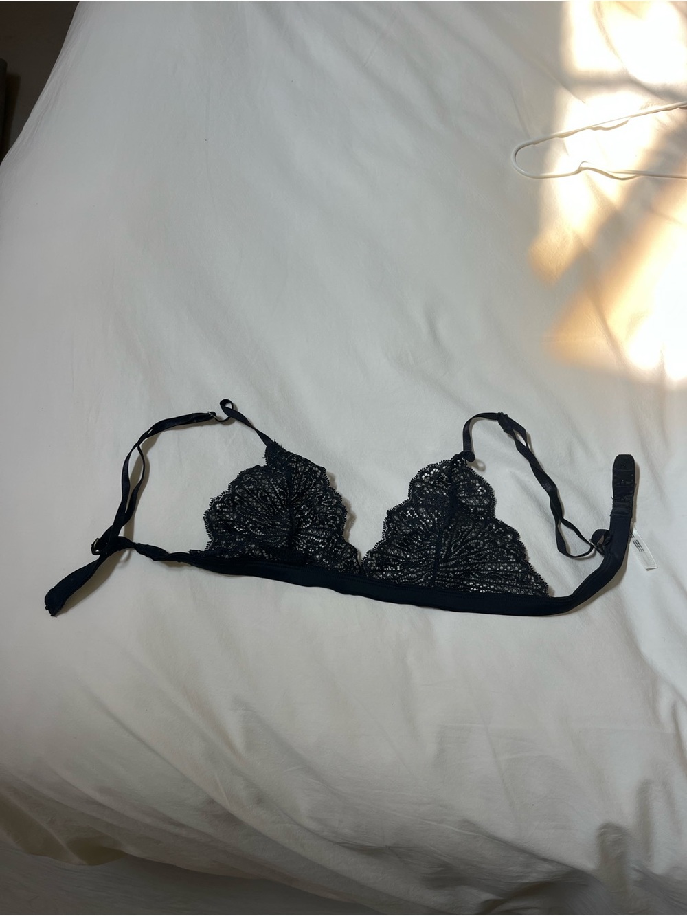 Aritzia Black Lace Triangle Bralette - Women Intimates